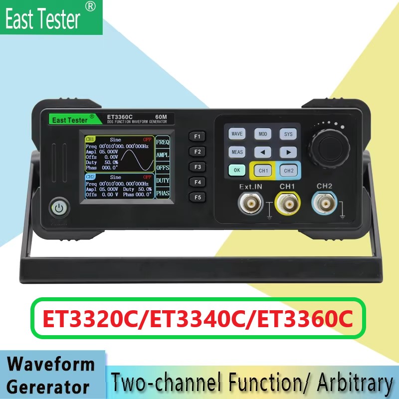 Dual Channel Arbitrary Waveform Function Generator 60Mhz - Восточный тестер ET3320/40/60C Мини двухканальная функция/источник