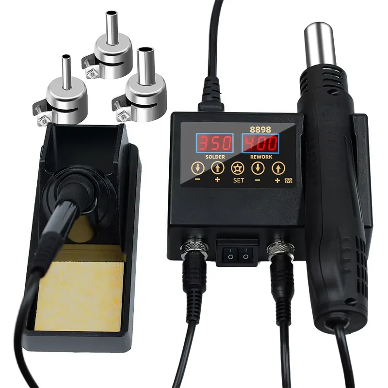 Паяльная станция 2-в-1 с цифро – обзор и цена Smd Rework Station Hot Air Soldering 2 In 1
