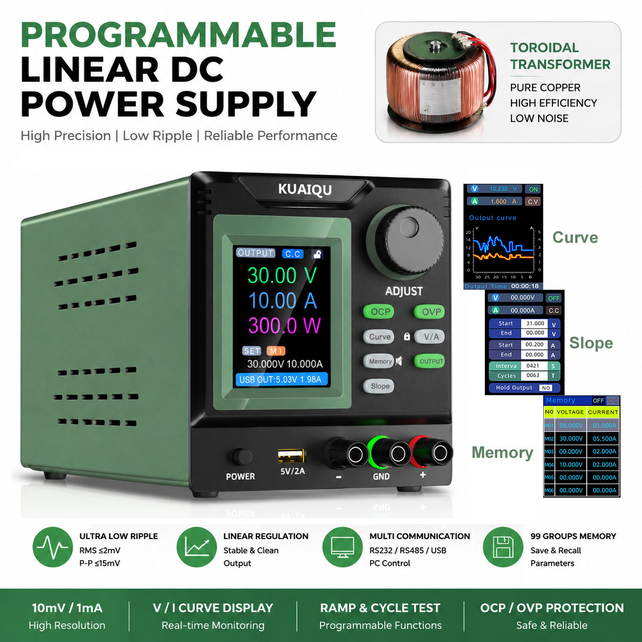 Низкошумный линейный источник  – обзор и цена Programmable Linear Dc Power Supply 30V 10A